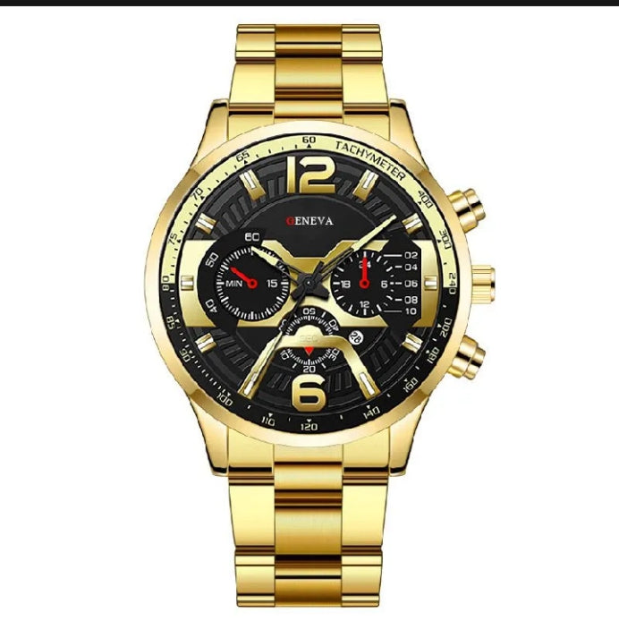 New Analog &amp; Date Stainless Steel Quartz Wirst Watch