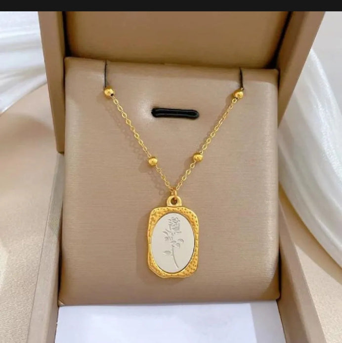 Elegant Gold Plated Rose Pendant Necklace for Women