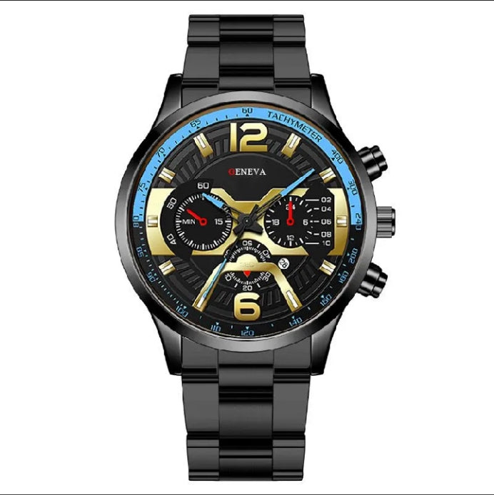 New Analog &amp; Date Stainless Steel Quartz Wirst Watch